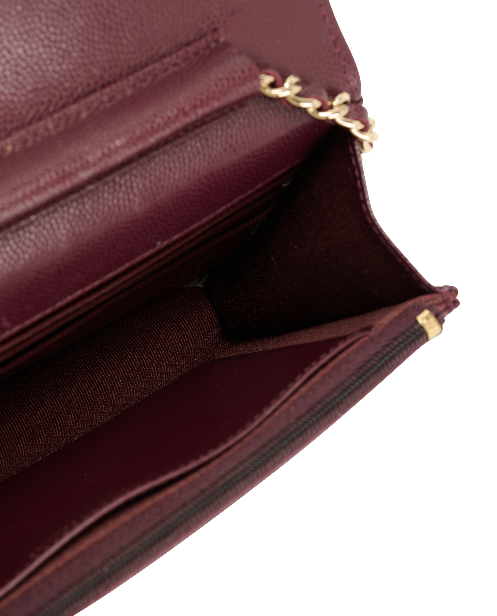 Crystal CC Wallet On Chain, &pound;2,600, Handbags, Burgundy, Caviar, Other view